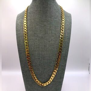 Men’s Gold-Tone Flat Link Chain Necklace